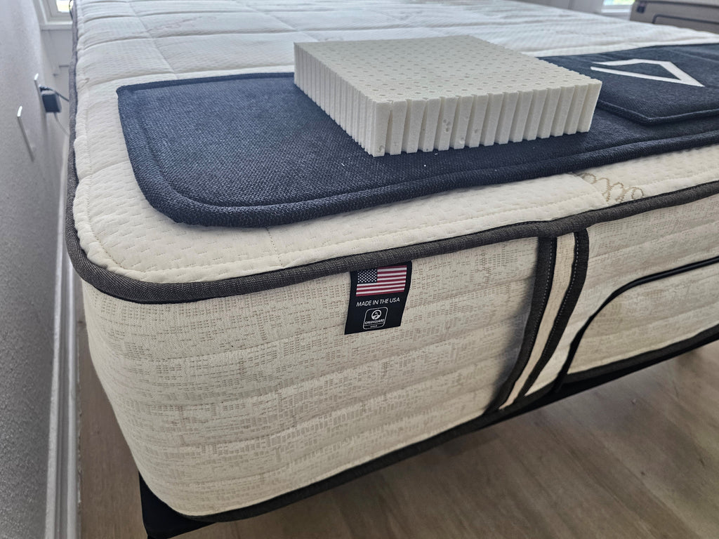 Made in USA, Greenguard Gold certified organic mattress with natural Talalay latex layer